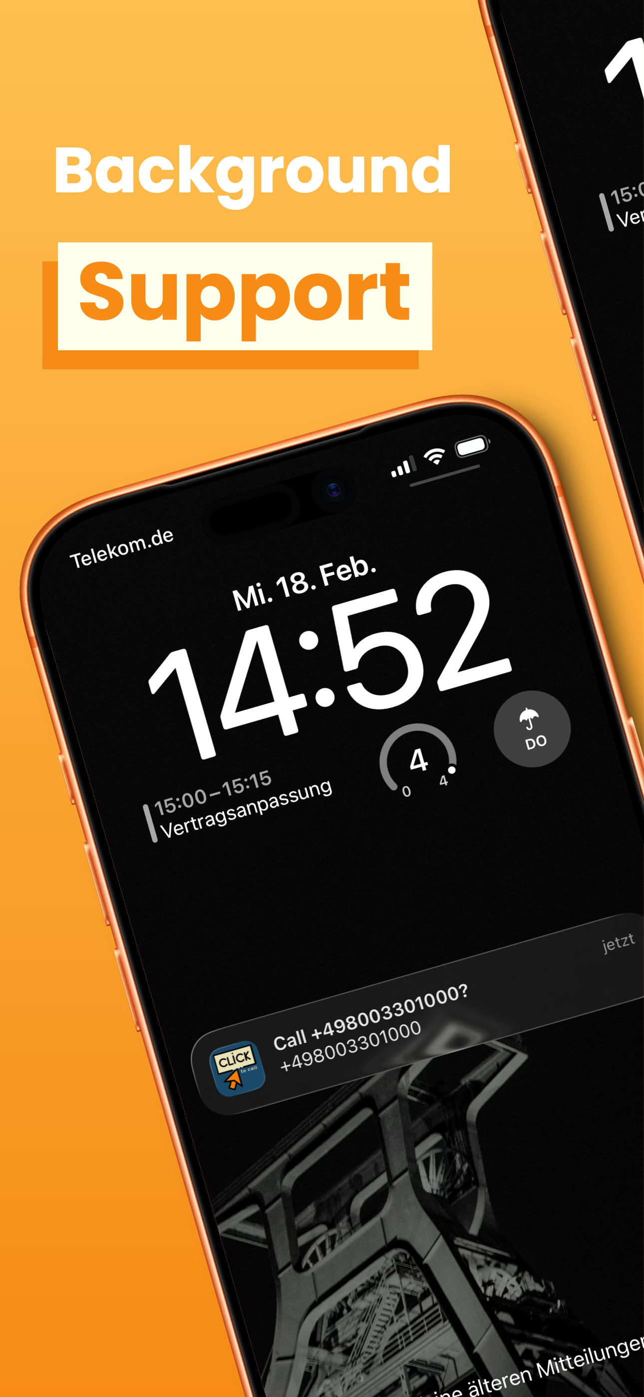 Click2Call - Background support